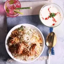 Paneer Tikka Biryani With Raita